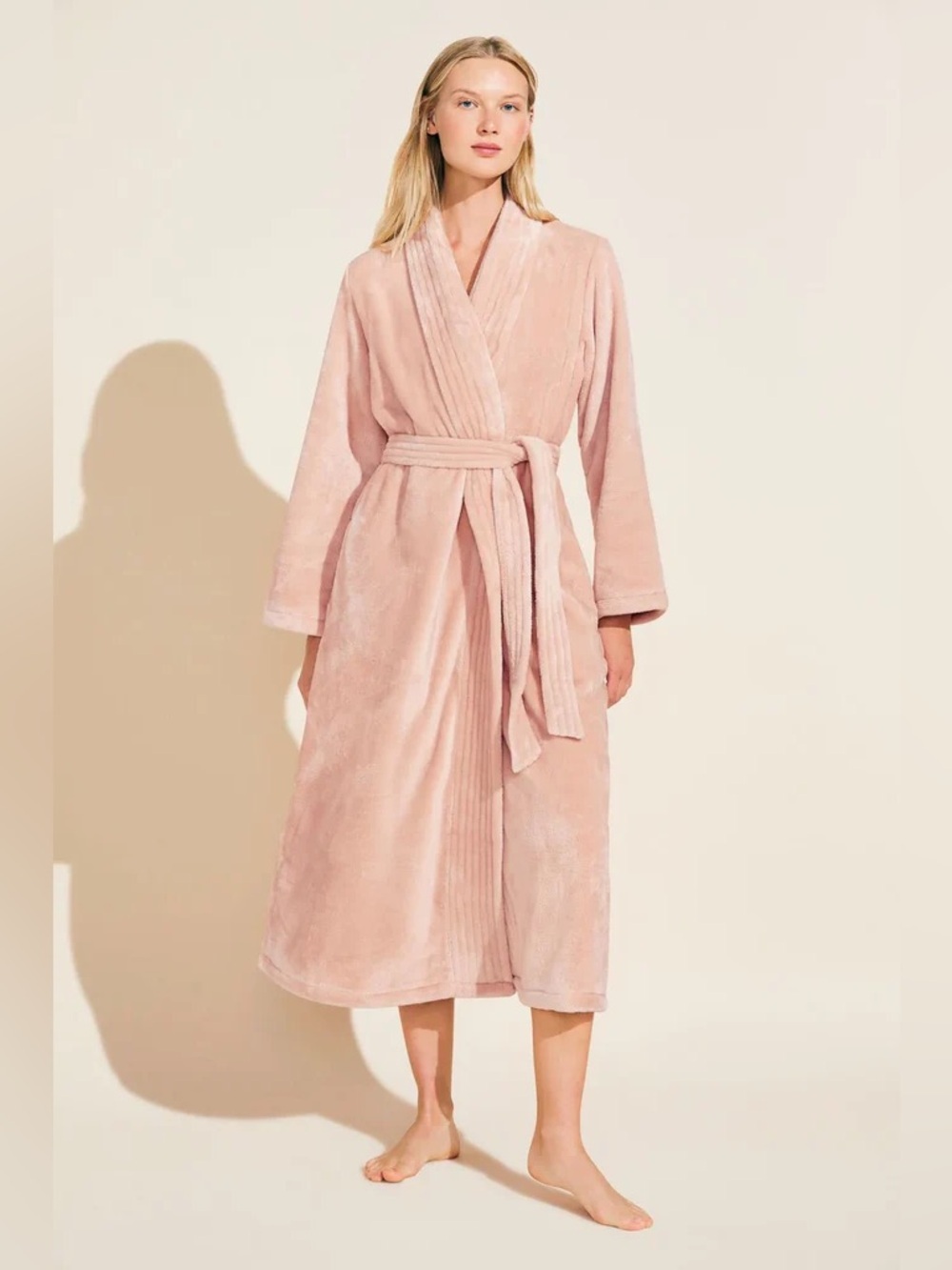 Eberjey Chalet Plush Long Robe in Rose Cloud